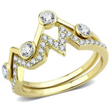 TK3596 - IP Gold(Ion Plating) Stainless Steel Ring with AAA Grade CZ in Clear - Alamode - Flyclothing LLC