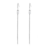 TK3599 - High polished (no plating) Stainless Steel Earrings with AAA Grade CZ in Clear - Alamode - Flyclothing LLC