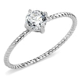 TK3604 - No Plating Stainless Steel Ring with AAA Grade CZ in Clear - Alamode - Flyclothing LLC