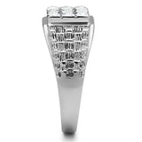 TK361 - High polished (no plating) Stainless Steel Ring with Top Grade Crystal in Clear - Alamode - Flyclothing LLC