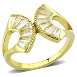 TK3638 - IP Gold(Ion Plating) Stainless Steel Ring with AAA Grade CZ in Clear - Alamode - Flyclothing LLC