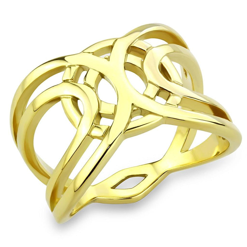 TK3639 - IP Gold(Ion Plating) Stainless Steel Ring with No Stone - Alamode