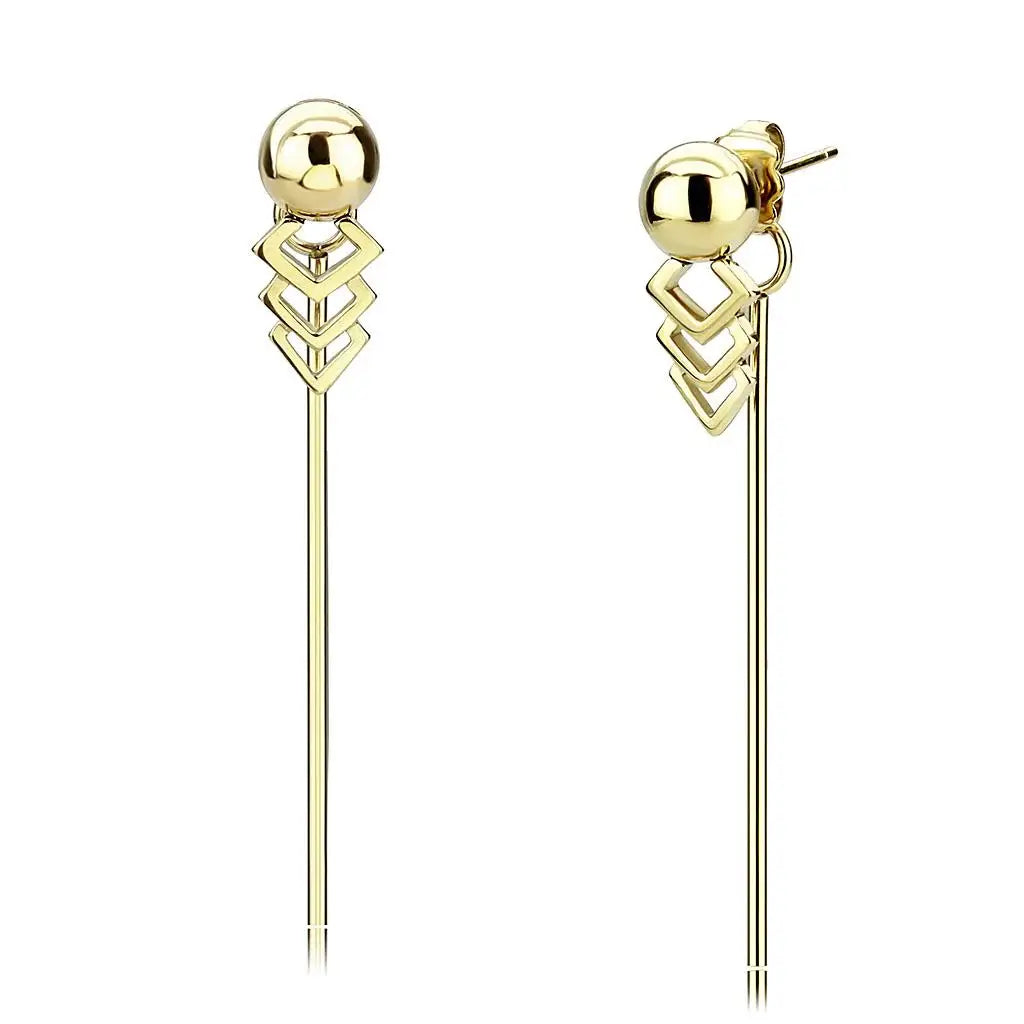 TK3650 - IP Gold(Ion Plating) Stainless Steel Earrings with No Stone - Alamode - Flyclothing LLC