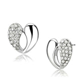 TK3653 - High polished (no plating) Stainless Steel Earrings with Top Grade Crystal in Clear - Alamode - Flyclothing LLC