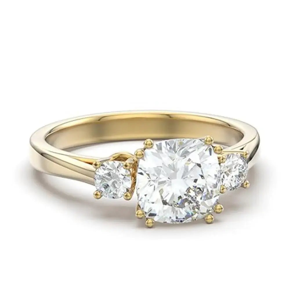 TK3674 - IP Gold(Ion Plating) Stainless Steel Ring with AAA Grade CZ in Clear - Alamode - Flyclothing LLC