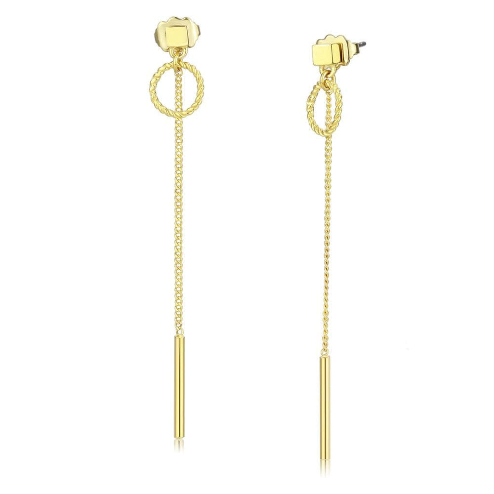 TK3677 - IP Gold(Ion Plating) Stainless Steel Earrings with No Stone - Alamode