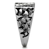 TK367 - High polished (no plating) Stainless Steel Ring with Top Grade Crystal  in Clear - Alamode