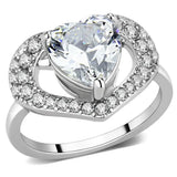 TK3698 - High polished (no plating) Stainless Steel Ring with AAA Grade CZ in Clear - Alamode - Flyclothing LLC