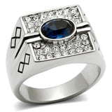TK369 - High polished (no plating) Stainless Steel Ring with Top Grade Crystal  in Montana - Alamode