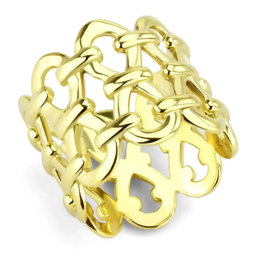 TK3716 - IP Gold(Ion Plating) Stainless Steel Ring with No Stone - Alamode - Flyclothing LLC