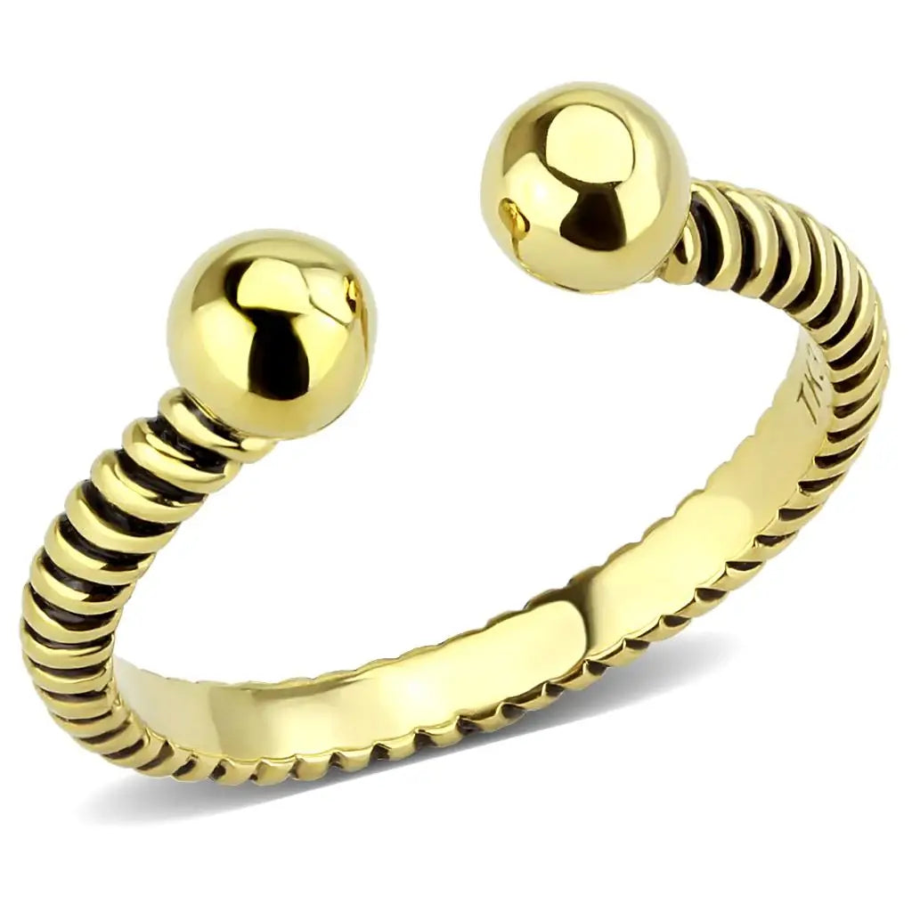 TK3719 - IP Gold(Ion Plating) Stainless Steel Ring with No Stone - Alamode - Flyclothing LLC