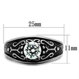 TK373 - High polished (no plating) Stainless Steel Ring with AAA Grade CZ in Clear - Alamode - Flyclothing LLC