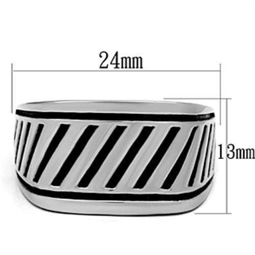 TK380 - High polished (no plating) Stainless Steel Ring with No Stone - Alamode - Flyclothing LLC