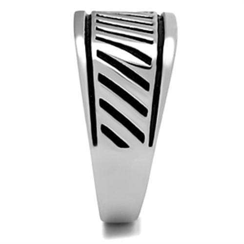 TK380 - High polished (no plating) Stainless Steel Ring with No Stone - Alamode - Flyclothing LLC