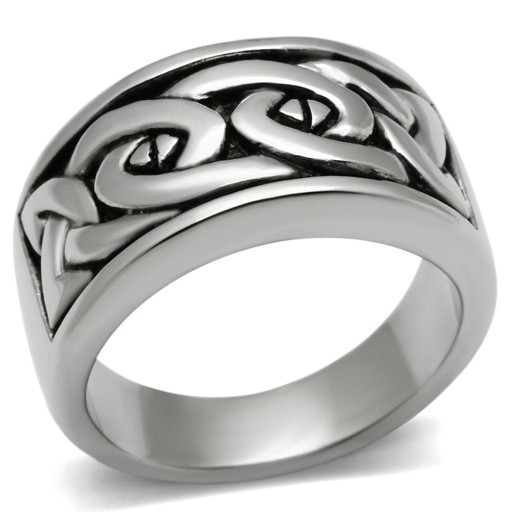 TK381 - High polished (no plating) Stainless Steel Ring with No Stone - Alamode