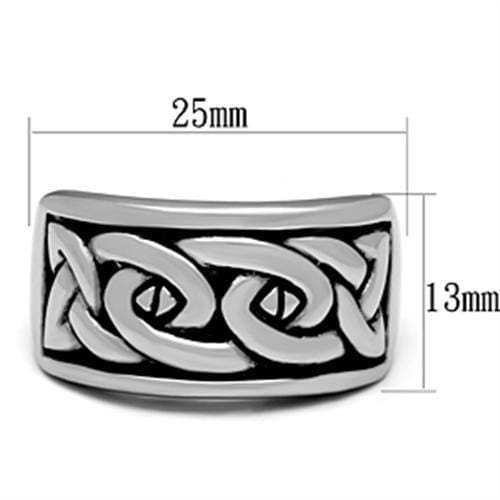 TK381 - High polished (no plating) Stainless Steel Ring with No Stone - Alamode - Flyclothing LLC