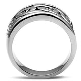 TK381 - High polished (no plating) Stainless Steel Ring with No Stone - Alamode