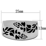 TK382 - High polished (no plating) Stainless Steel Ring with No Stone - Alamode