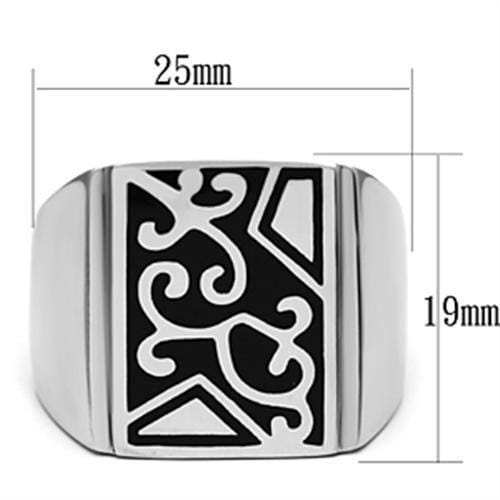 TK384 - High polished (no plating) Stainless Steel Ring with No Stone - Alamode - Flyclothing LLC