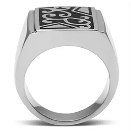 TK384 - High polished (no plating) Stainless Steel Ring with No Stone - Alamode - Flyclothing LLC