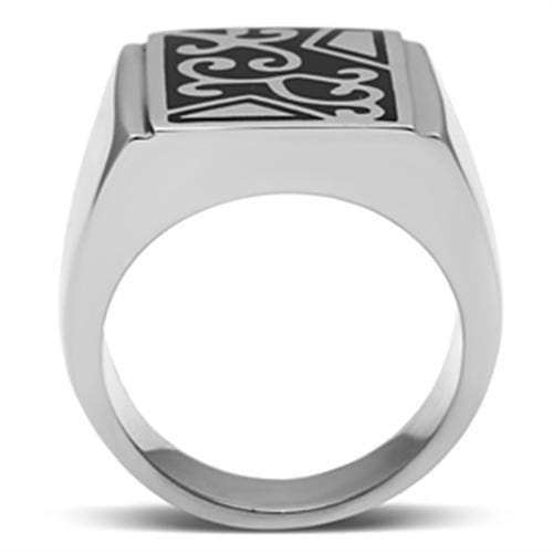 TK384 - High polished (no plating) Stainless Steel Ring with No Stone - Alamode - Flyclothing LLC