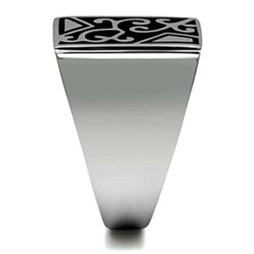TK384 - High polished (no plating) Stainless Steel Ring with No Stone - Alamode - Flyclothing LLC