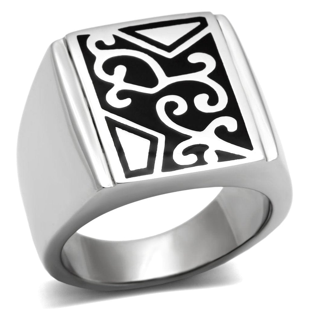 TK384 - High polished (no plating) Stainless Steel Ring with No Stone - Alamode