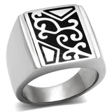TK384 - High polished (no plating) Stainless Steel Ring with No Stone - Alamode
