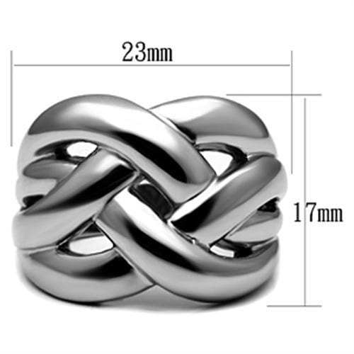TK396 - High polished (no plating) Stainless Steel Ring with No Stone - Alamode - Flyclothing LLC