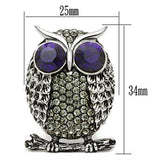 TK399 - High polished (no plating) Stainless Steel Ring with Top Grade Crystal in Amethyst - Alamode - Flyclothing LLC