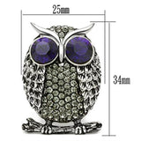 TK399 - High polished (no plating) Stainless Steel Ring with Top Grade Crystal  in Amethyst - Alamode