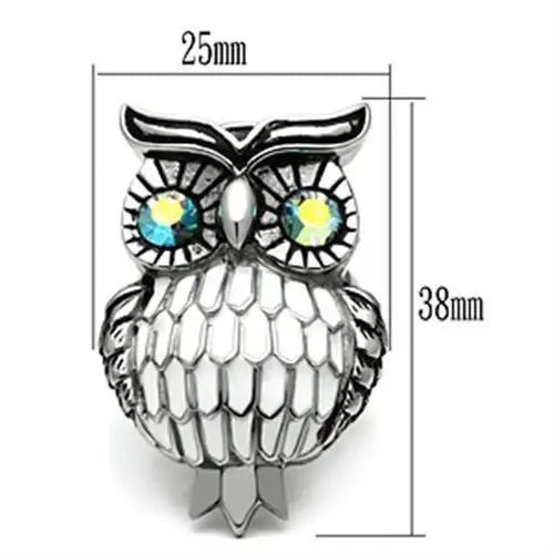 TK400 - High polished (no plating) Stainless Steel Ring with Top Grade Crystal in Sea Blue - Alamode - Flyclothing LLC