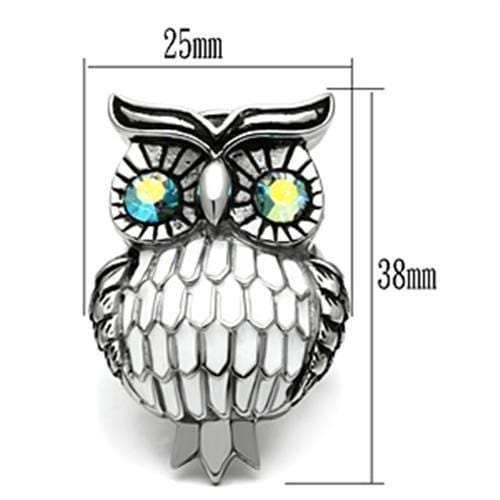 TK400 - High polished (no plating) Stainless Steel Ring with Top Grade Crystal in Sea Blue - Alamode - Flyclothing LLC