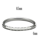 TK405 - High polished (no plating) Stainless Steel Bangle with No Stone - Alamode