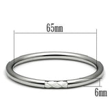 TK407 - High polished (no plating) Stainless Steel Bangle with No Stone - Alamode