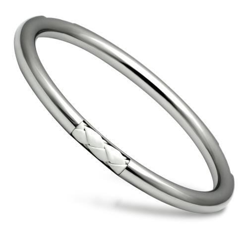 TK407 - High polished (no plating) Stainless Steel Bangle with No Stone - Alamode