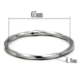 TK410 - High polished (no plating) Stainless Steel Bangle with No Stone - Alamode