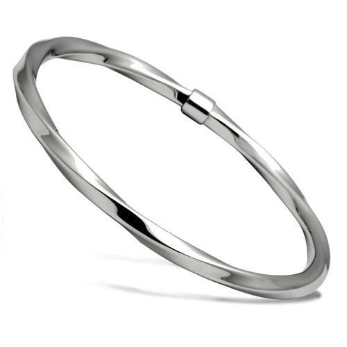 TK410 - High polished (no plating) Stainless Steel Bangle with No Stone - Alamode