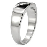 TK414701 - High polished (no plating) Stainless Steel Ring with Top Grade Crystal in Clear - Alamode - Flyclothing LLC