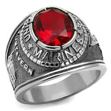 TK414703 - High polished (no plating) Stainless Steel Ring with Synthetic Synthetic Glass in Siam - Alamode