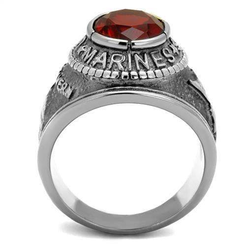 TK414703 - High polished (no plating) Stainless Steel Ring with Synthetic Synthetic Glass in Siam - Alamode - Flyclothing LLC