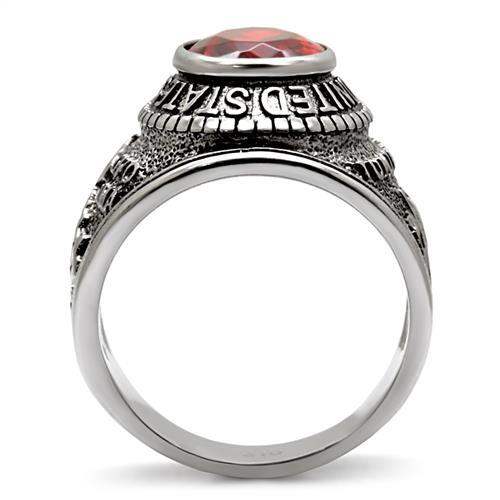 TK414703 - High polished (no plating) Stainless Steel Ring with Synthetic Synthetic Glass in Siam - Alamode - Flyclothing LLC