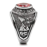TK414703 - High polished (no plating) Stainless Steel Ring with Synthetic Synthetic Glass in Siam - Alamode - Flyclothing LLC