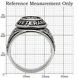 TK414704 - High polished (no plating) Stainless Steel Ring with Epoxy in Jet - Alamode - Flyclothing LLC