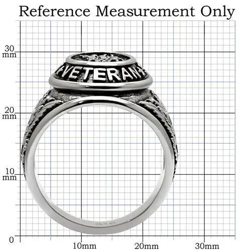 TK414704 - High polished (no plating) Stainless Steel Ring with Epoxy in Jet - Alamode - Flyclothing LLC