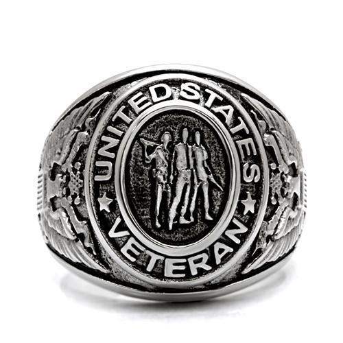 TK414704 - High polished (no plating) Stainless Steel Ring with Epoxy in Jet - Alamode - Flyclothing LLC