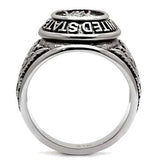 TK414704 - High polished (no plating) Stainless Steel Ring with Epoxy in Jet - Alamode - Flyclothing LLC