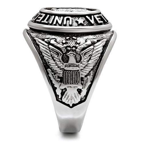 TK414704 - High polished (no plating) Stainless Steel Ring with Epoxy in Jet - Alamode - Flyclothing LLC