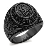 TK414704J - IP Black(Ion Plating) Stainless Steel Ring with Epoxy  in Jet - Alamode