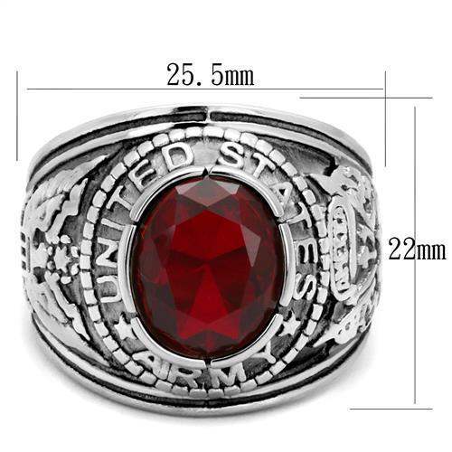TK414706 - High-Polished Stainless Steel Ring with Synthetic Synthetic Glass in Siam - Alamode - Flyclothing LLC